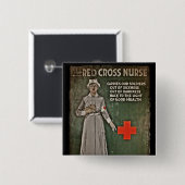 Krankenschwester, die Spenden beantragt WWI Button (Vorne & Hinten)