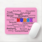 Krankenschwester, die Wort-Geschenke beschreibt Mousepad (Mit Mouse)