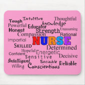 Krankenschwester, die Wort-Geschenke beschreibt Mousepad (Vorne)