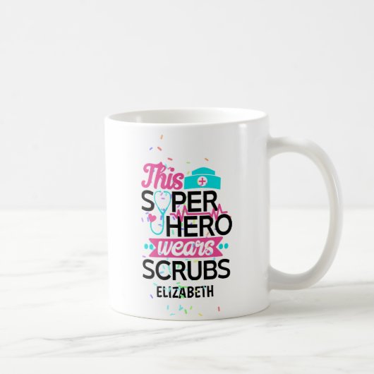 Krankenschwester - Dieser Superheld trägt Scrubs - Kaffeetasse (Rechts)