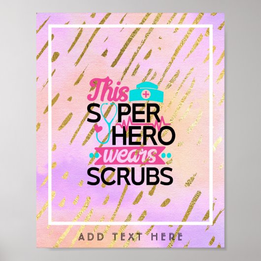 Krankenschwester - Dieser Superheld trägt Scrubs - Poster (Vorne)