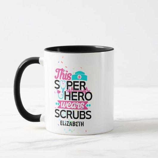 Krankenschwester - Dieser Superheld trägt Scrubs - Tasse (Links)
