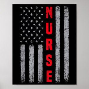 Krankenschwester Distressed American Flag Design P Poster