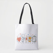 Krankenschwester Doodle Zurück zur Schule Geschenk Tasche (Vorderseite)