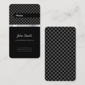 Krankenschwester - Eleganter schwarzer Checkered Visitenkarte (Vorne/Hinten)