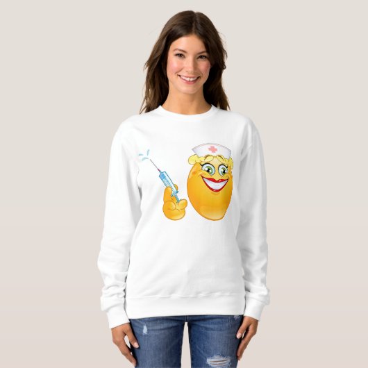 Krankenschwester Emoji Frauen Sweatshirt (Vorne ganz)