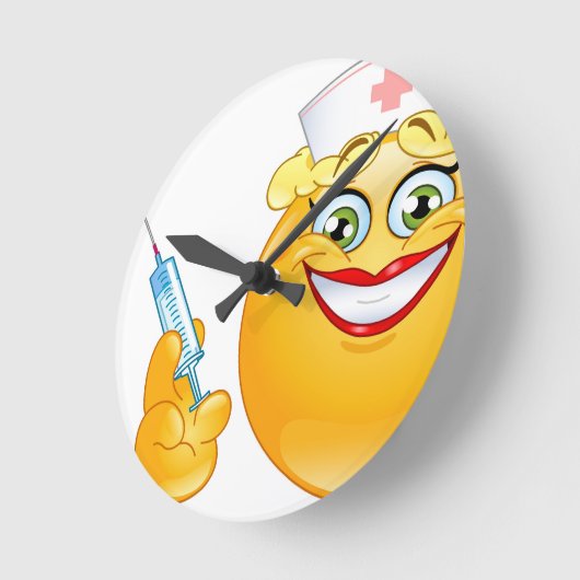 Krankenschwester emoji runde wanduhr (Winkel)