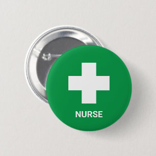 Krankenschwester & Erste Hilfe, Kreuz, Krankenwage Button