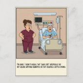 Krankenschwester ertappt Patient beim Whiskey-Trin Postkarte (Vorderseite)