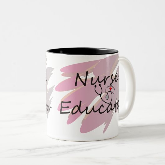 Krankenschwester-Erzieher-abstrakter Entwurf Zweifarbige Tasse (VorderseiteRechts)