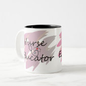 Krankenschwester-Erzieher-abstrakter Entwurf Zweifarbige Tasse (Vorderseite Links)