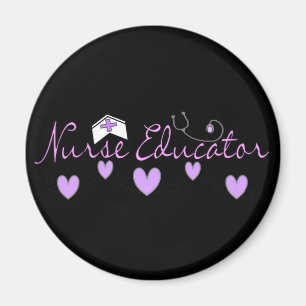 Krankenschwester-Erzieher-Rosa-Herz-Entwurf Magnet