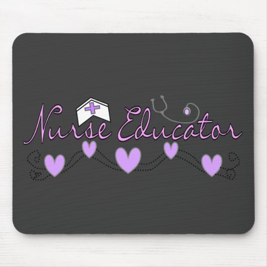 Krankenschwester-Erzieher-Rosa-Herz-Entwurf Mousepad (Vorne)