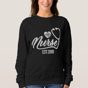 Krankenschwester Est 2019 Pflegeabsolventin Sweatshirt