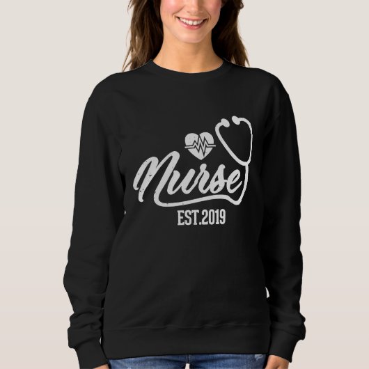 Krankenschwester Est 2019 Pflegeabsolventin Sweatshirt (Vorderseite)