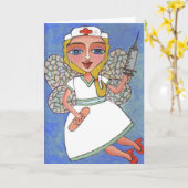 Krankenschwester-Fee - Grußkarte Karte (Gelbe Blume)