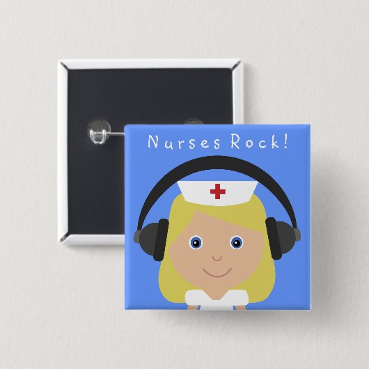 Krankenschwester-Felsen! Button (Vorne & Hinten)