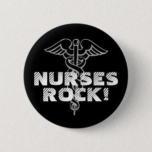Krankenschwester-Felsen! Pinback Knopf für Button