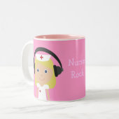 Krankenschwester-Felsen! Zweifarbige Tasse (Vorderseite Links)