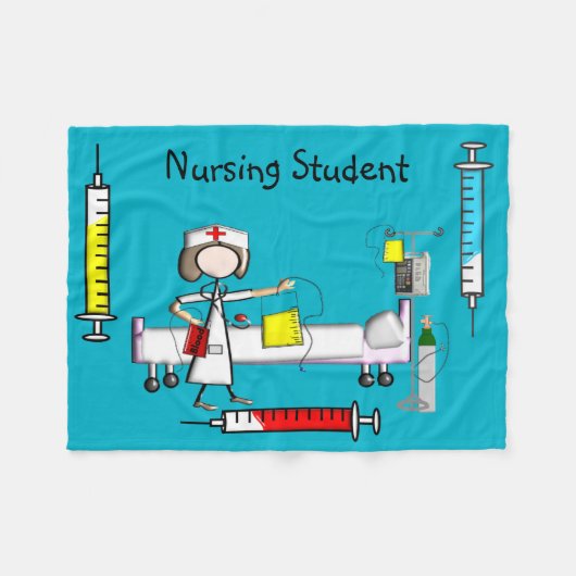 Krankenschwester-Fleece-Decke blaues #6 Fleecedecke (Vorderseite (Horizontal))