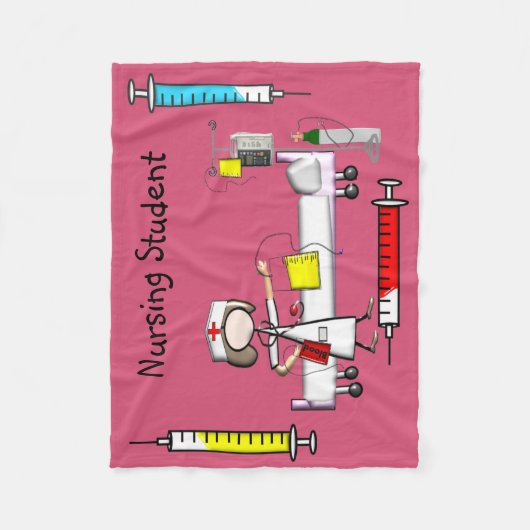 Krankenschwester-Fleece-Decken-Rosa #5 Fleecedecke (Vorderseite)