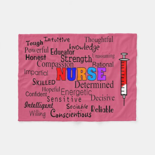 Krankenschwester-Fleece-umfassendes Fleecedecke (Vorderseite (Horizontal))