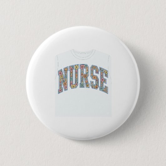 Krankenschwester Floral Varsity-Lettering-Shirt-De Button (Vorderseite)