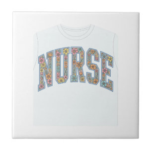 Krankenschwester Floral Varsity-Lettering-Shirt-De Fliese