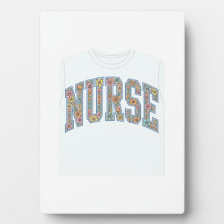 Krankenschwester Floral Varsity-Lettering-Shirt-De Fotoplatte