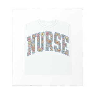 Krankenschwester Floral Varsity-Lettering-Shirt-De Notizblock