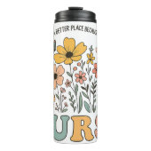 Krankenschwester Florales Inspirationsdesign Thermosbecher (Vorderseite)