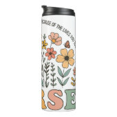 Krankenschwester Florales Inspirationsdesign Thermosbecher (Nach rechts gedreht)