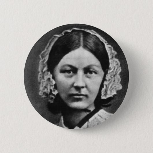 Krankenschwester-Florence Nightingale-Porträt Button (Vorderseite)