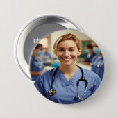 Krankenschwester-Foto anpassen personalisieren Button (Vorne & Hinten)