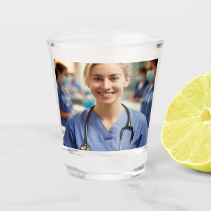 Krankenschwester-Foto anpassen personalisieren Schnapsglas