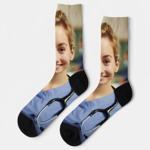 Krankenschwester-Foto anpassen personalisieren Socken
