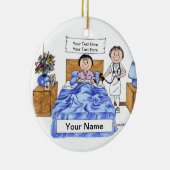 Krankenschwester - Frau, erwachsene Frau-Patient Keramikornament (Rechts)