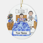 Krankenschwester - Frau, erwachsene Frau-Patient Keramikornament (Links)