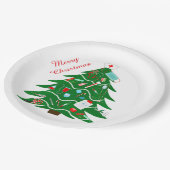 Krankenschwester Frohe Weihnachten Baum Pappteller (Schrägansicht)