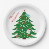 Krankenschwester Frohe Weihnachten Baum Pappteller (Vorderseite)