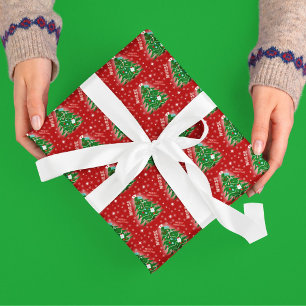 Krankenschwester Frohe Weihnachten Baum Roter Hint Geschenkpapier