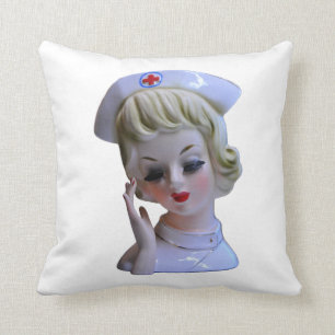 Krankenschwester Frontlinien-Held Kopfvase 1960er Kissen