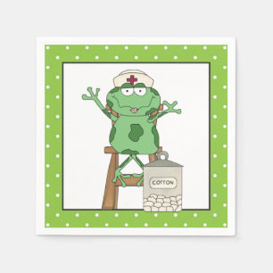Krankenschwester-Frosch-Party-Papierservietten Serviette