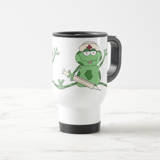 Krankenschwester-Frosch-Reise-Tasse Reisebecher (VorderseiteRechts)