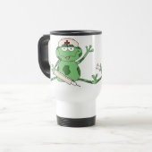 Krankenschwester-Frosch-Reise-Tasse Reisebecher (Vorderseite Links)