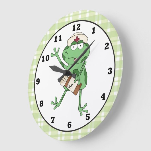 Krankenschwester-Frosch-Wanduhr Große Wanduhr (Winkel)