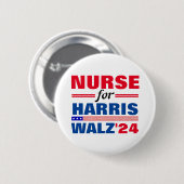 Krankenschwester für Harris Walz Red Blue Button (Vorne & Hinten)