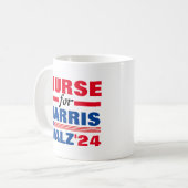 Krankenschwester für Harris Walz Red Blue Kaffeetasse (Vorderseite Links)