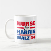 Krankenschwester für Harris Walz Red Blue Kaffeetasse (Links)