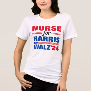Krankenschwester für Harris Walz Red Blue Tri-Blend Shirt